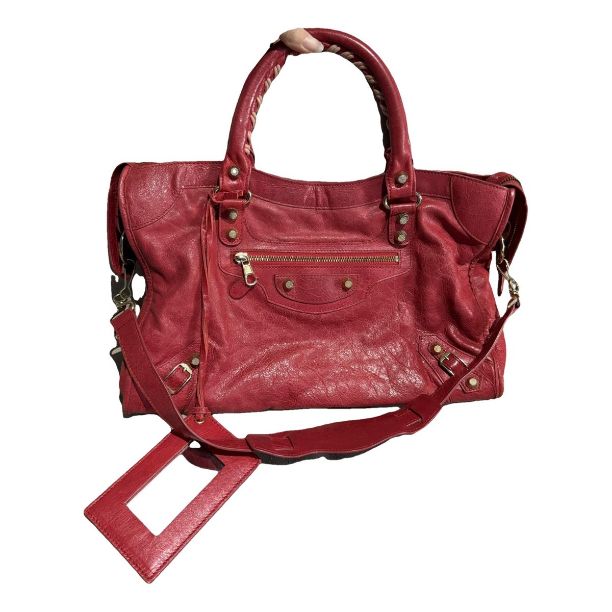 City leather handbag