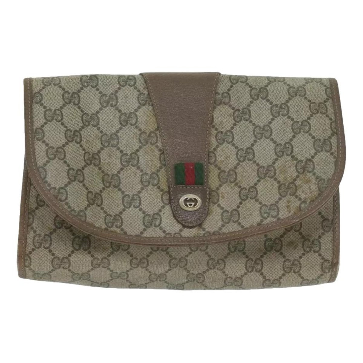 Animalier leather clutch bag