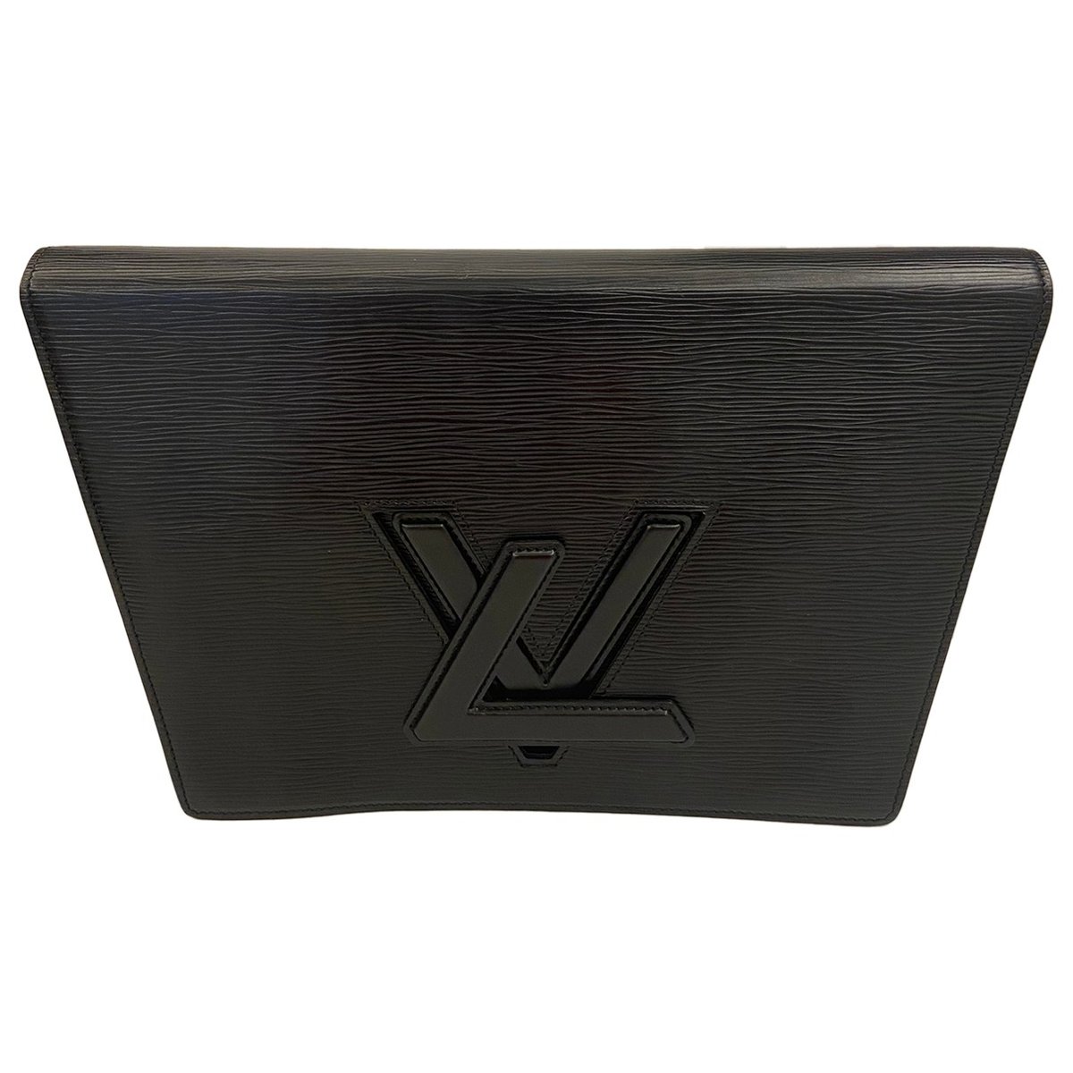 Twist leather clutch bag