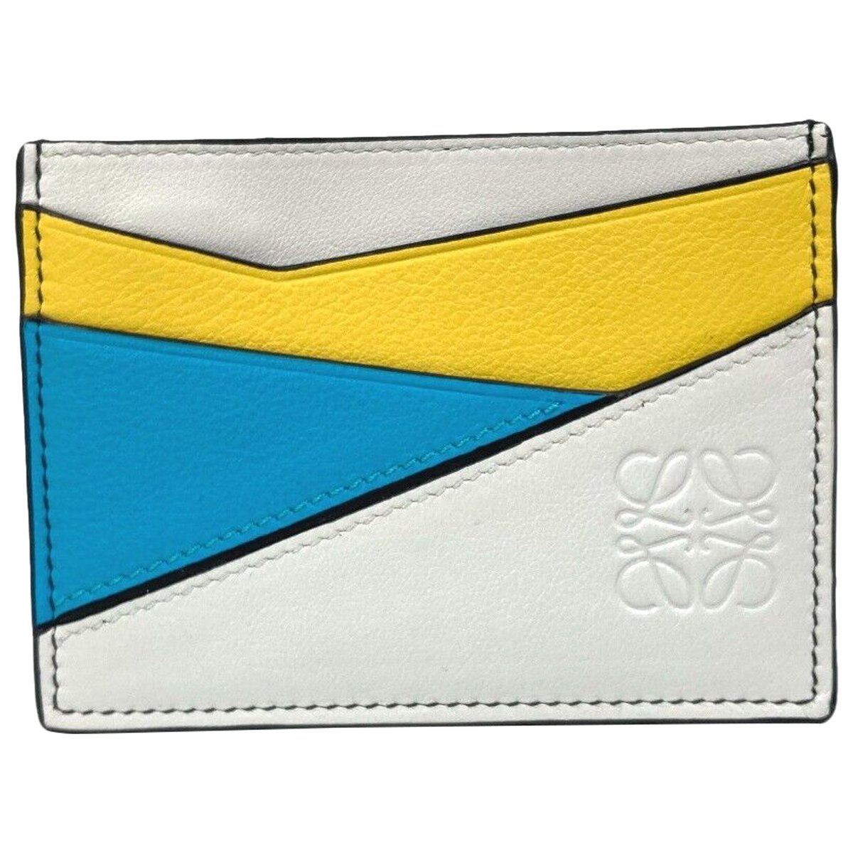 Puzzle leather card wallet