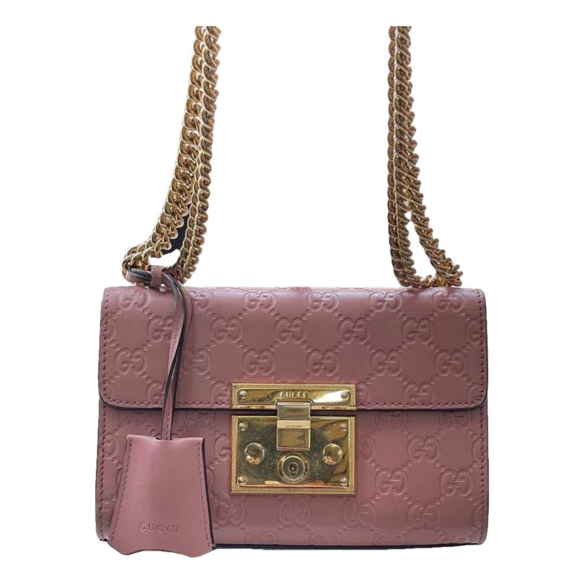Padlock leather crossbody bag