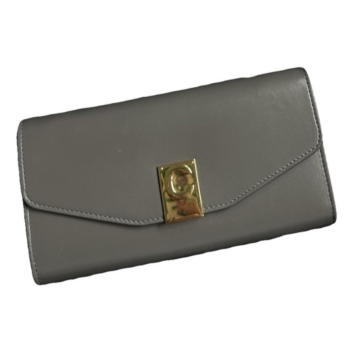 Charm leather clutch bag