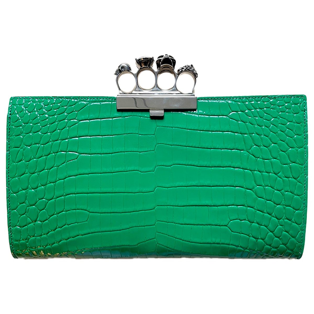 Knuckle patent leather clutch bag