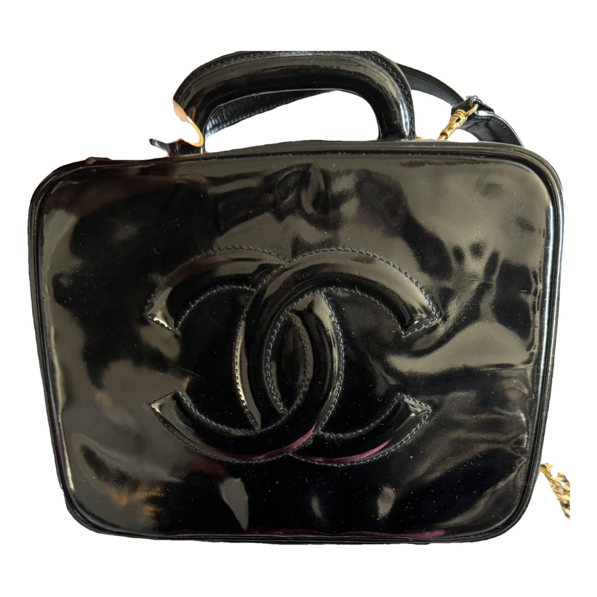 Vanity patent leather handbag