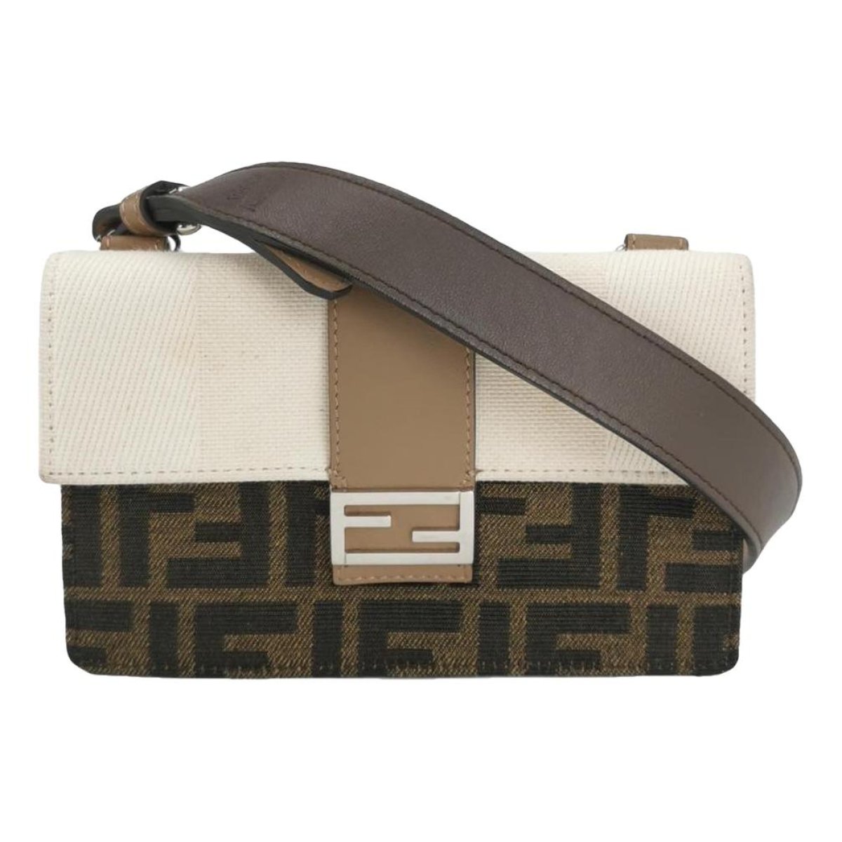 Flat Baguette leather crossbody bag