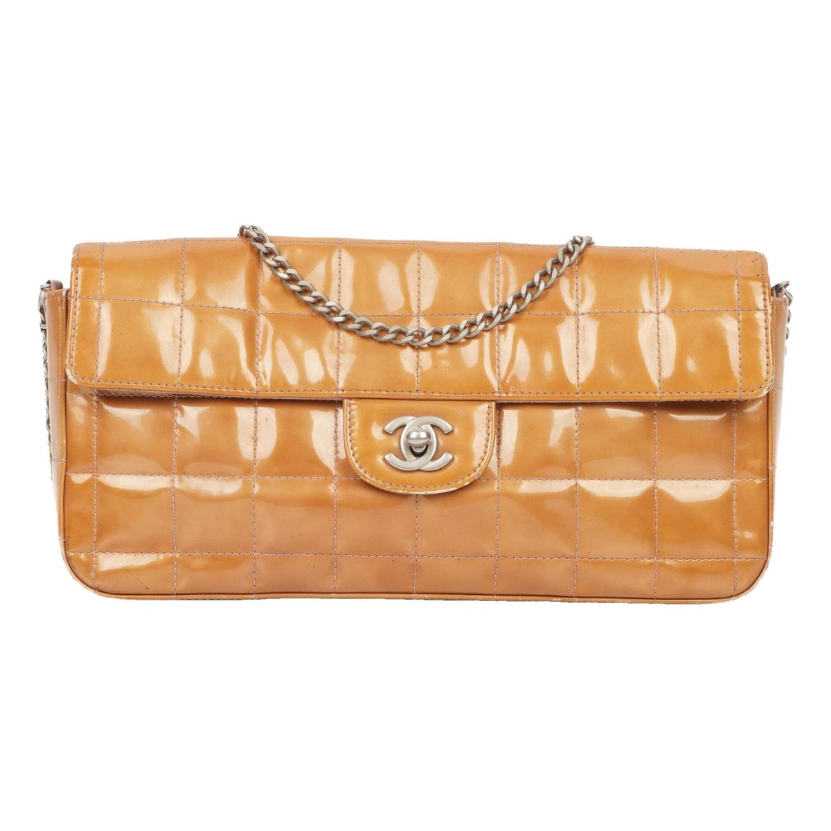 East West Chocolate Bar patent leather handbag