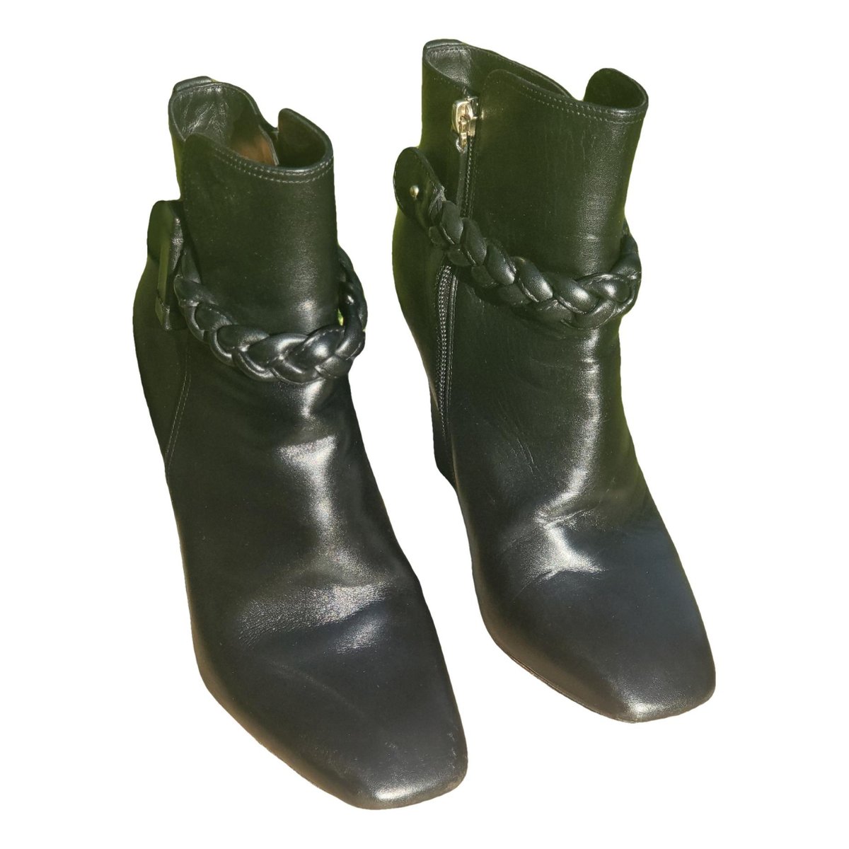 Rockstud leather biker boots
