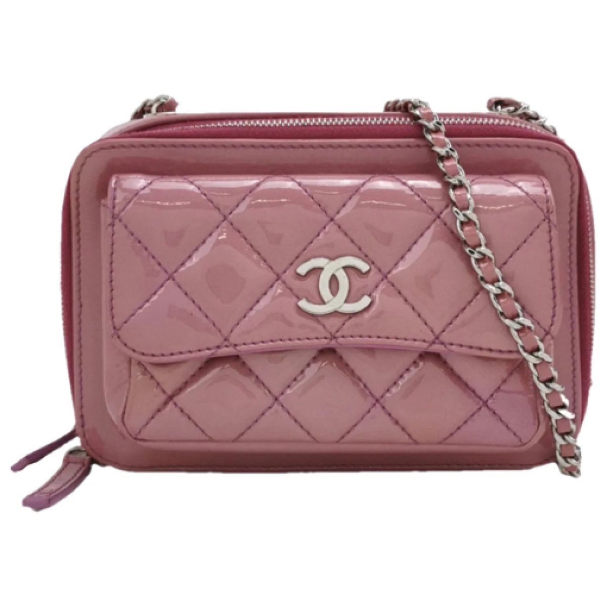Camera patent leather bag