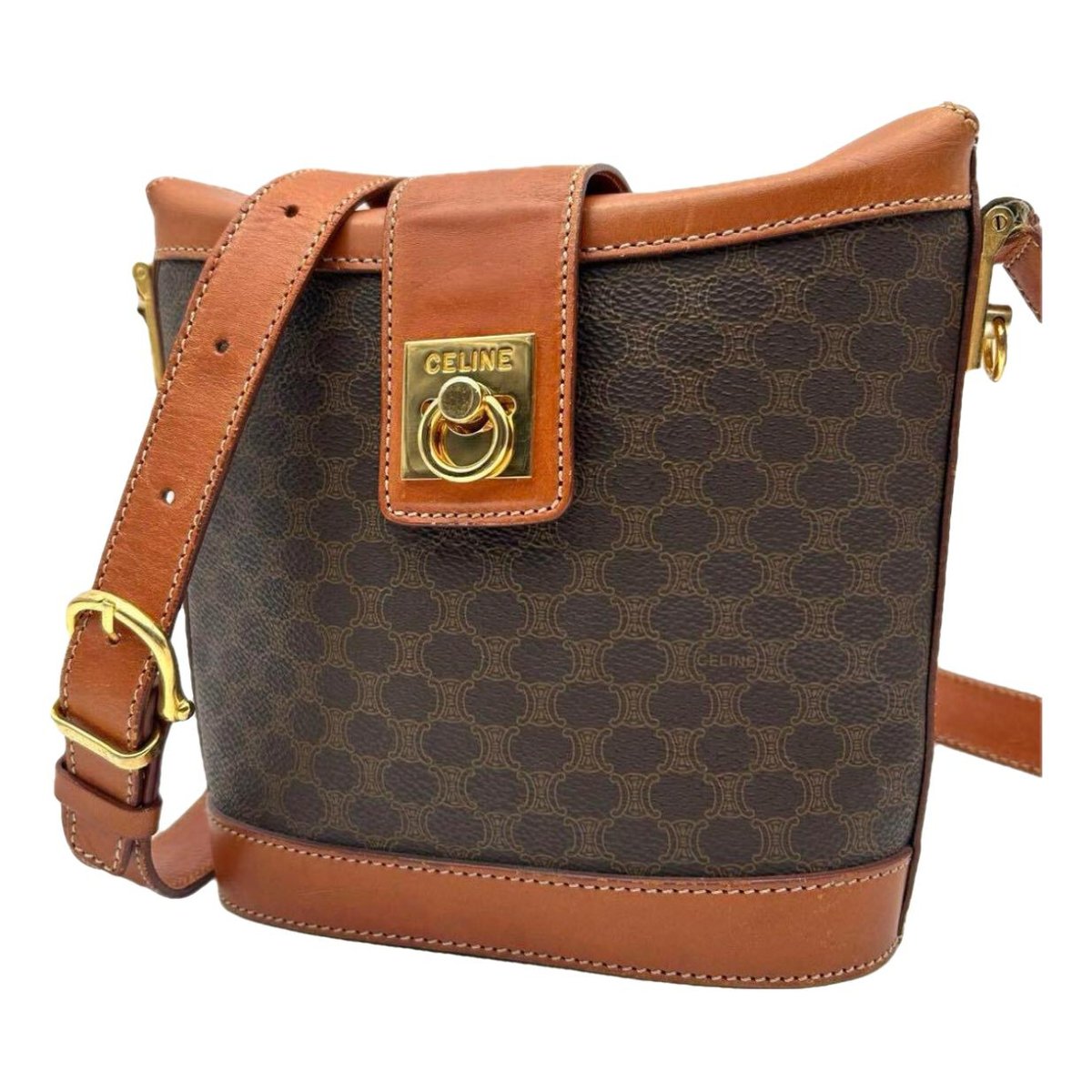 Tambour leather crossbody bag