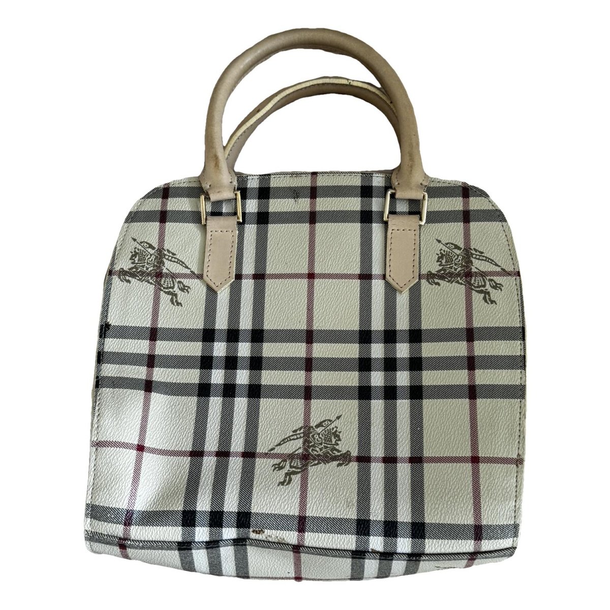Title leather handbag