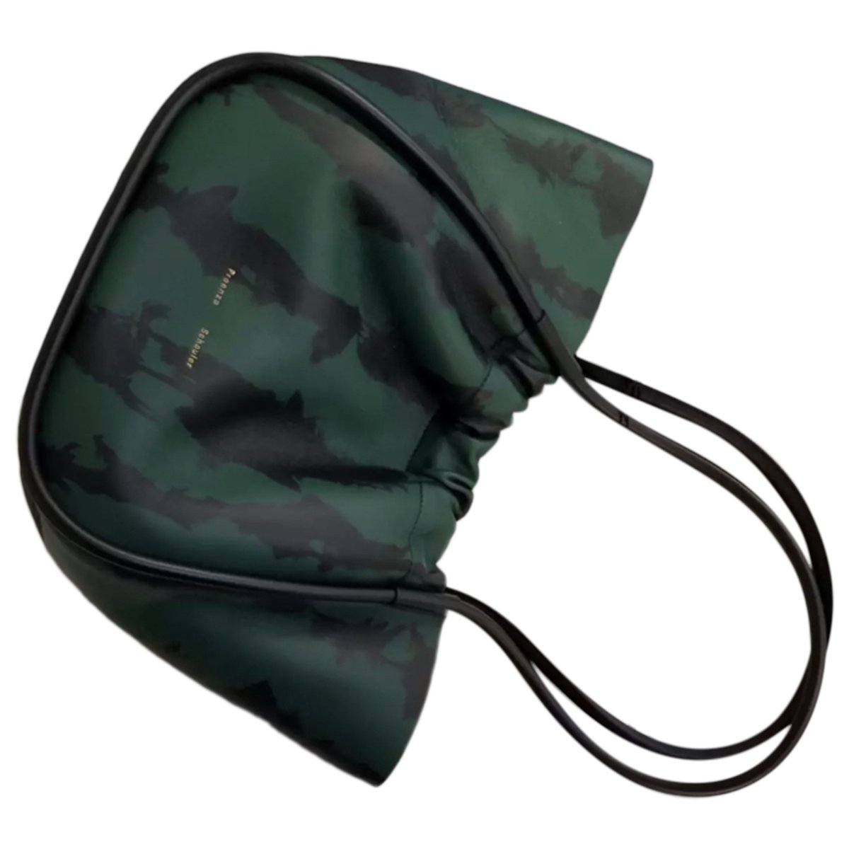 Ruched leather handbag