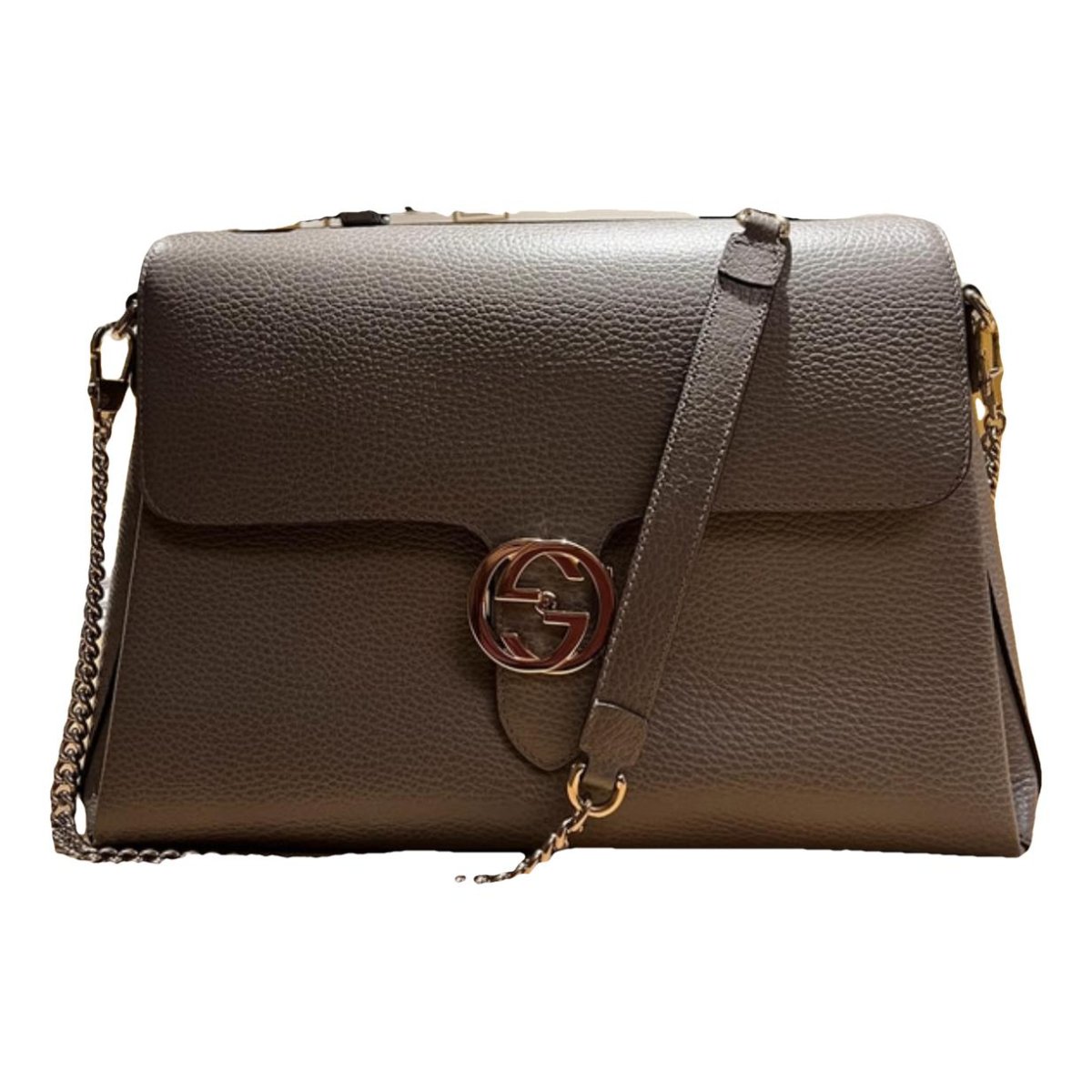 Interlocking leather crossbody bag