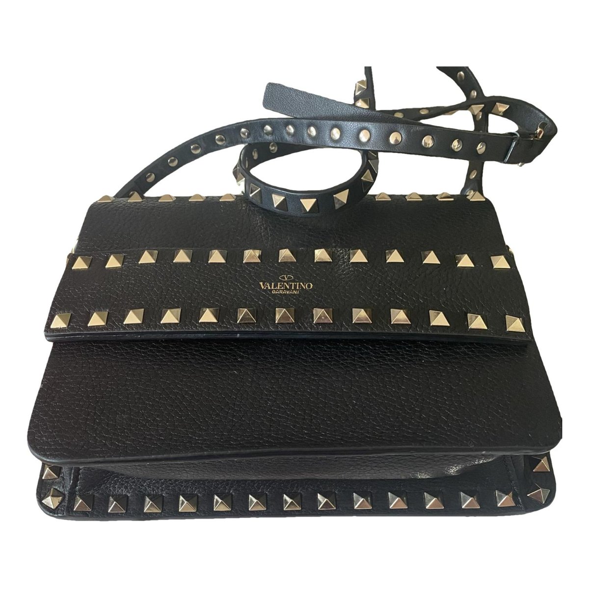 Rockstud leather handbag