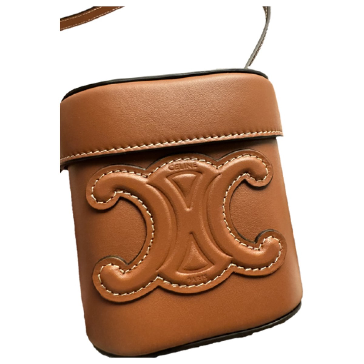 Tambour leather crossbody bag