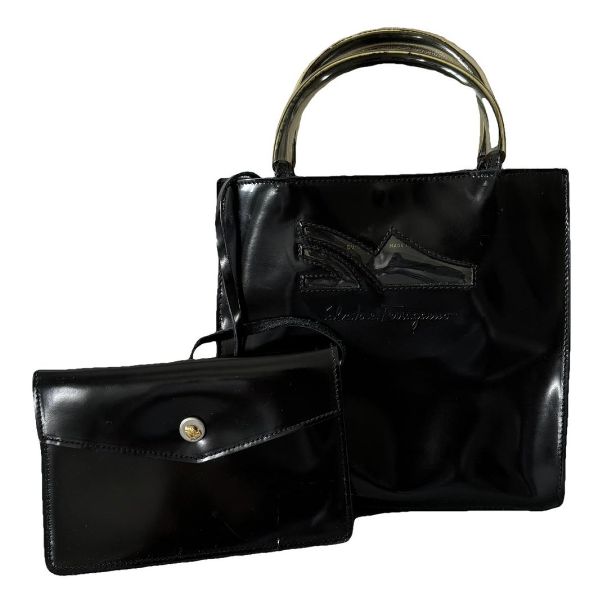 Wanda North South patent leather handbag