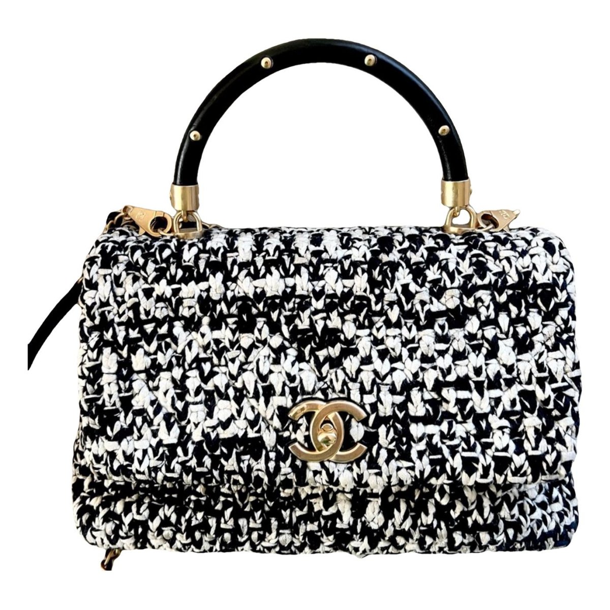 Coco Handle tweed handbag