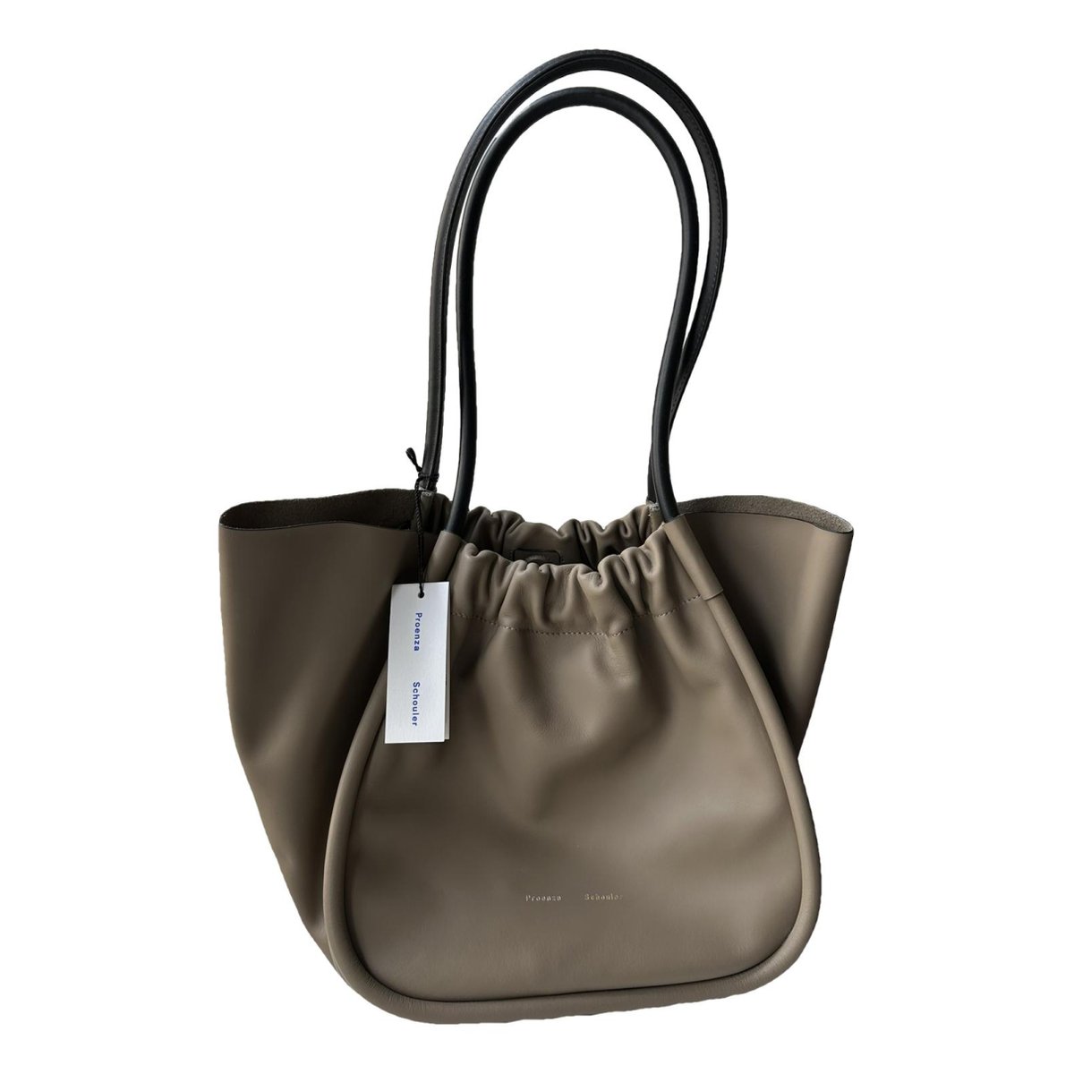 Ruched leather handbag