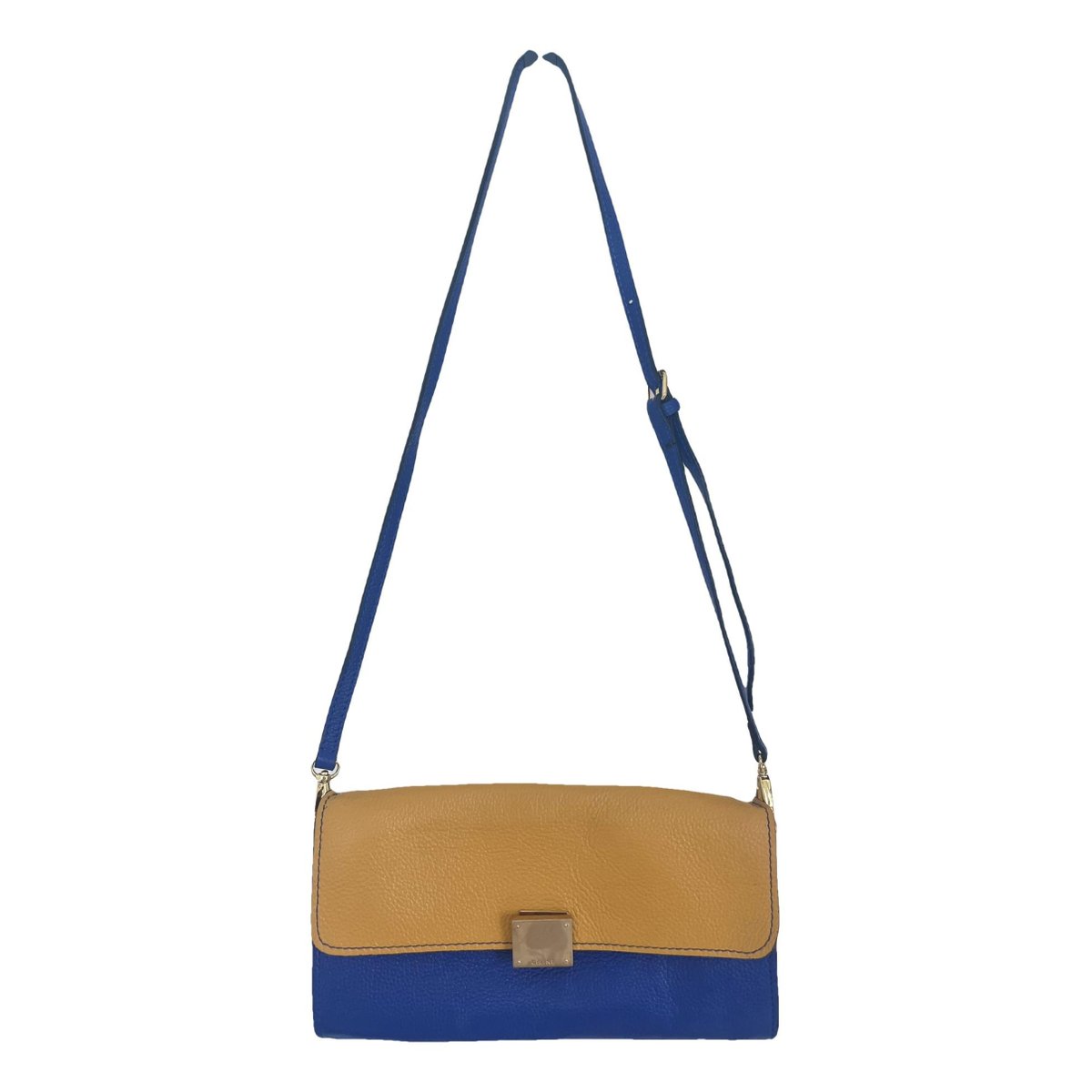 Case flap leather handbag