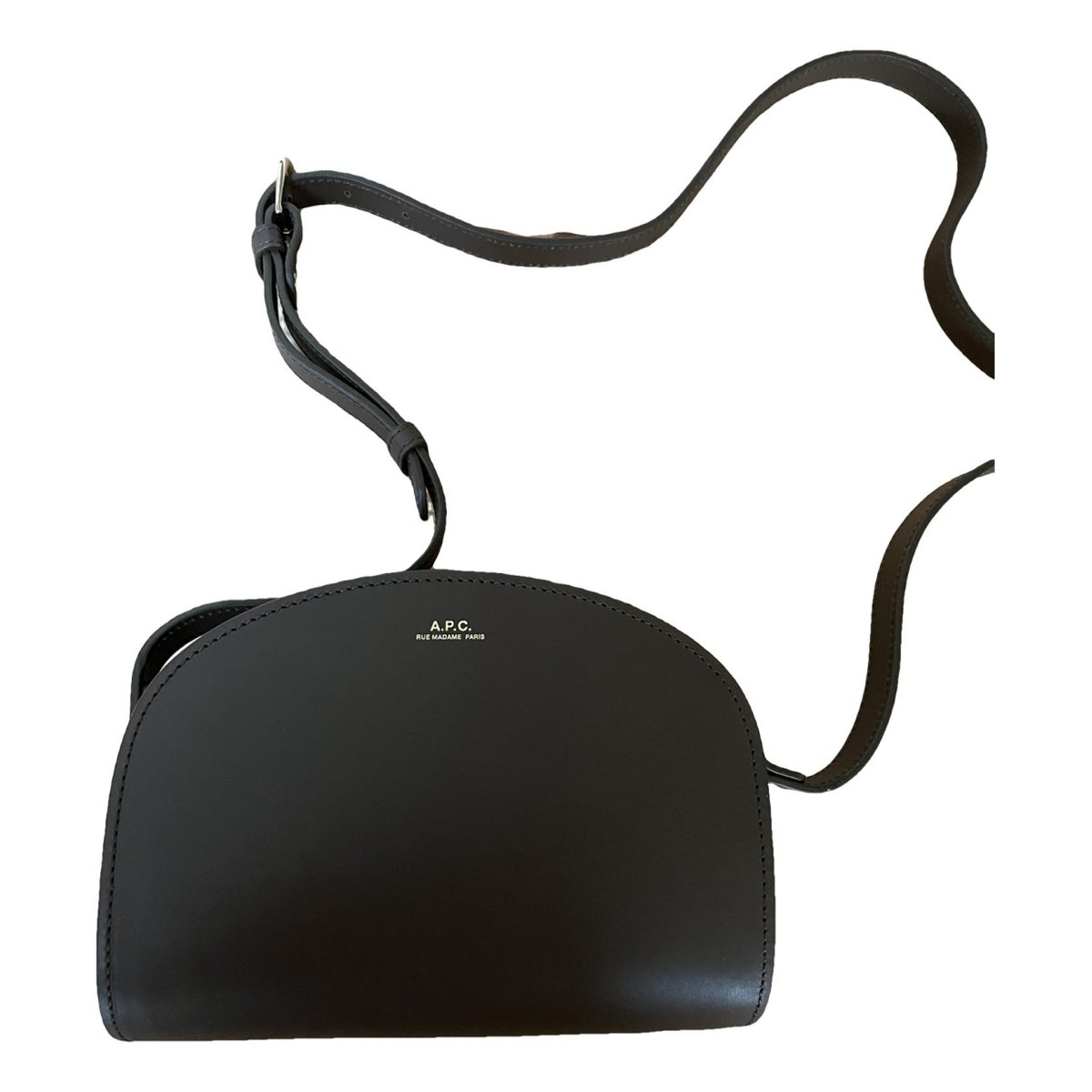 Demi-lune leather handbag