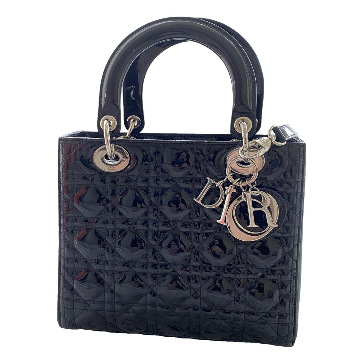 Lady Dior patent leather handbag