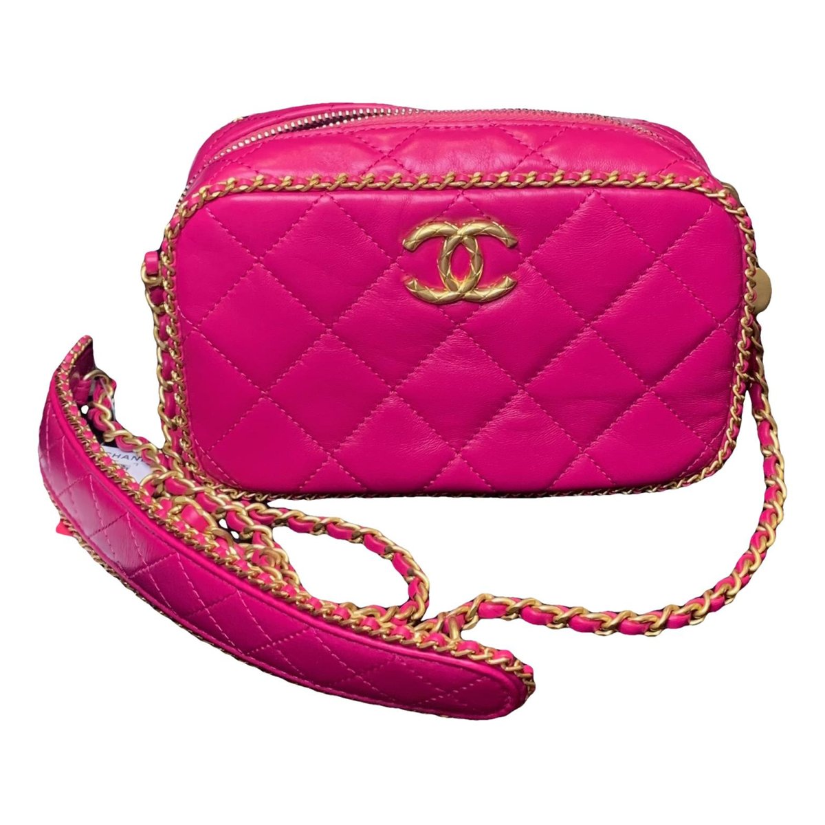 Camera leather crossbody bag