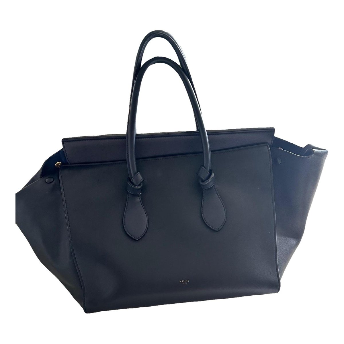 Tie leather handbag
