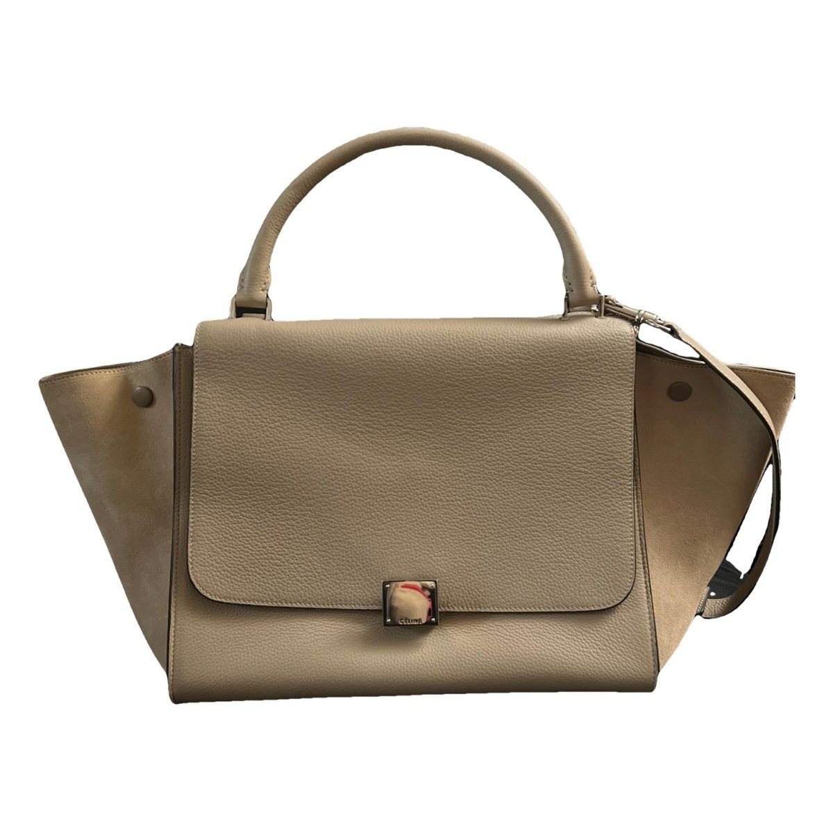 Trapèze leather handbag