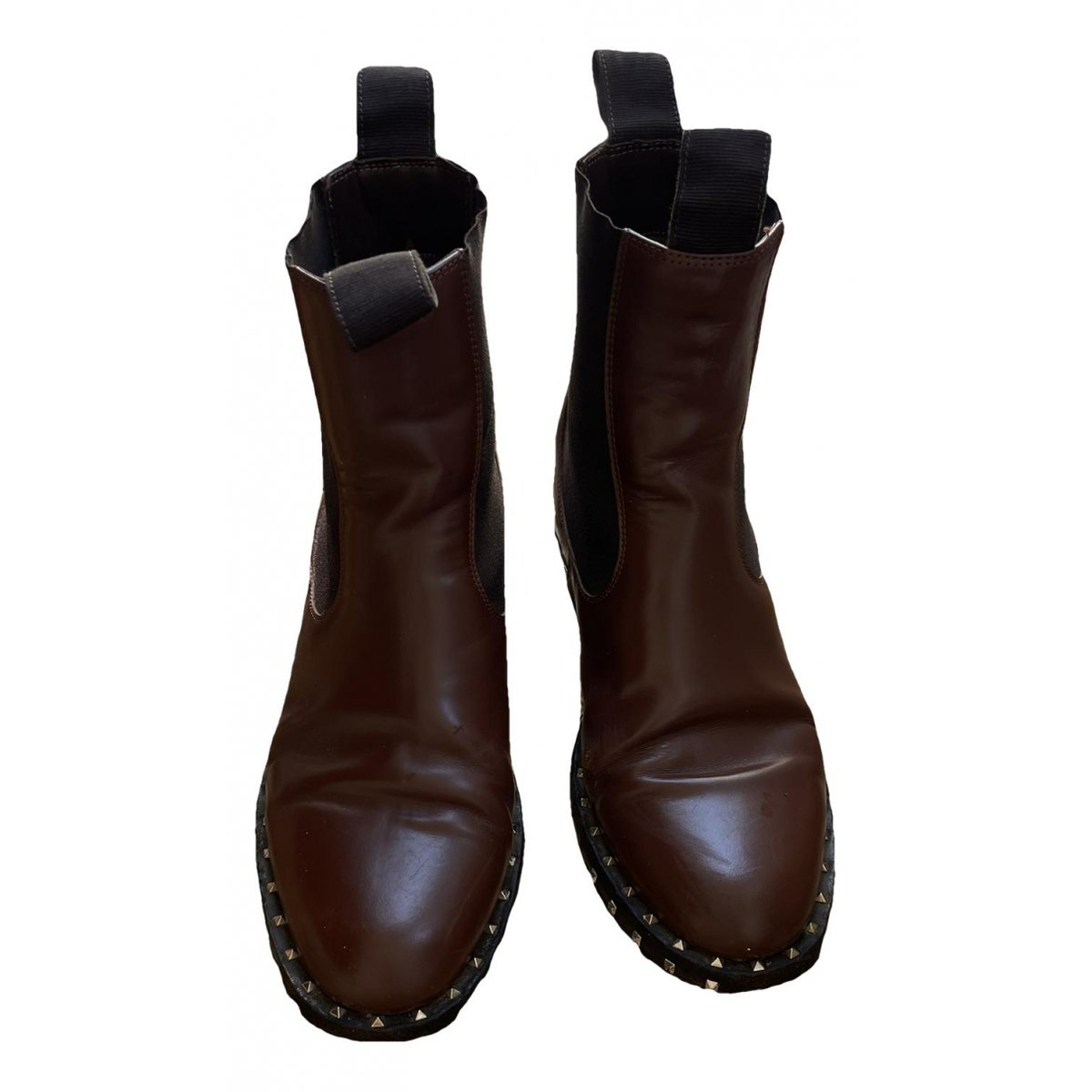 Rockstud leather boots