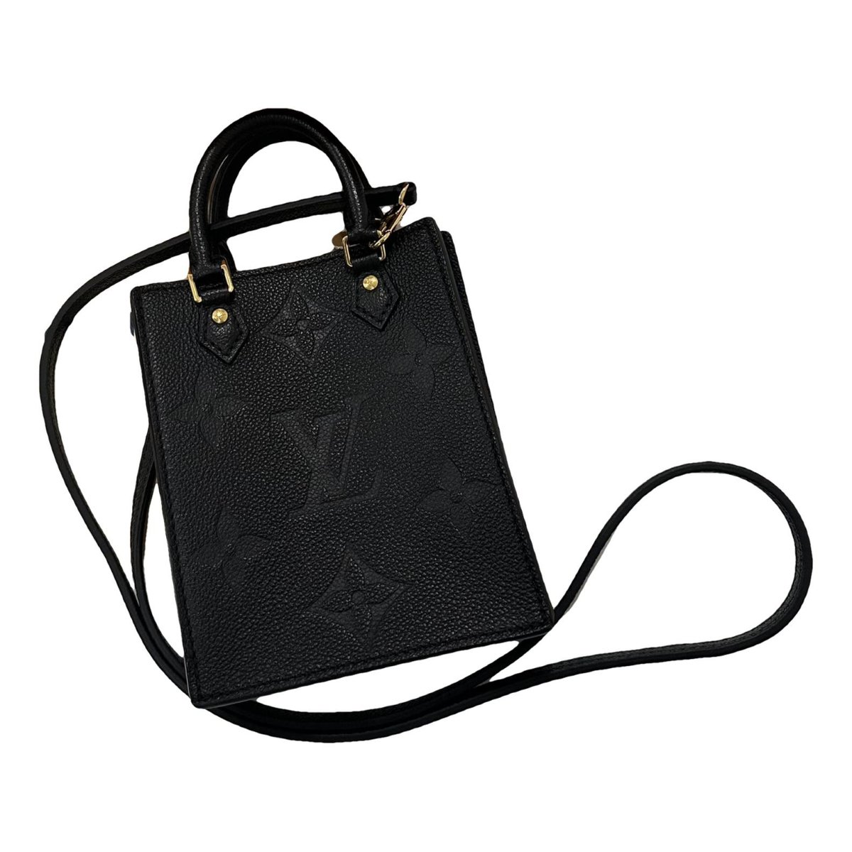 Plat leather crossbody bag