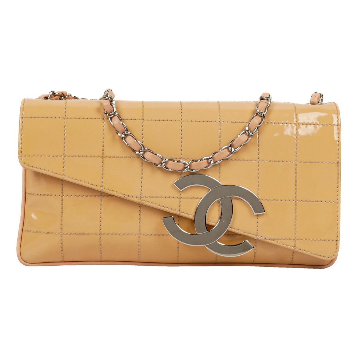 East West Chocolate Bar patent leather handbag
