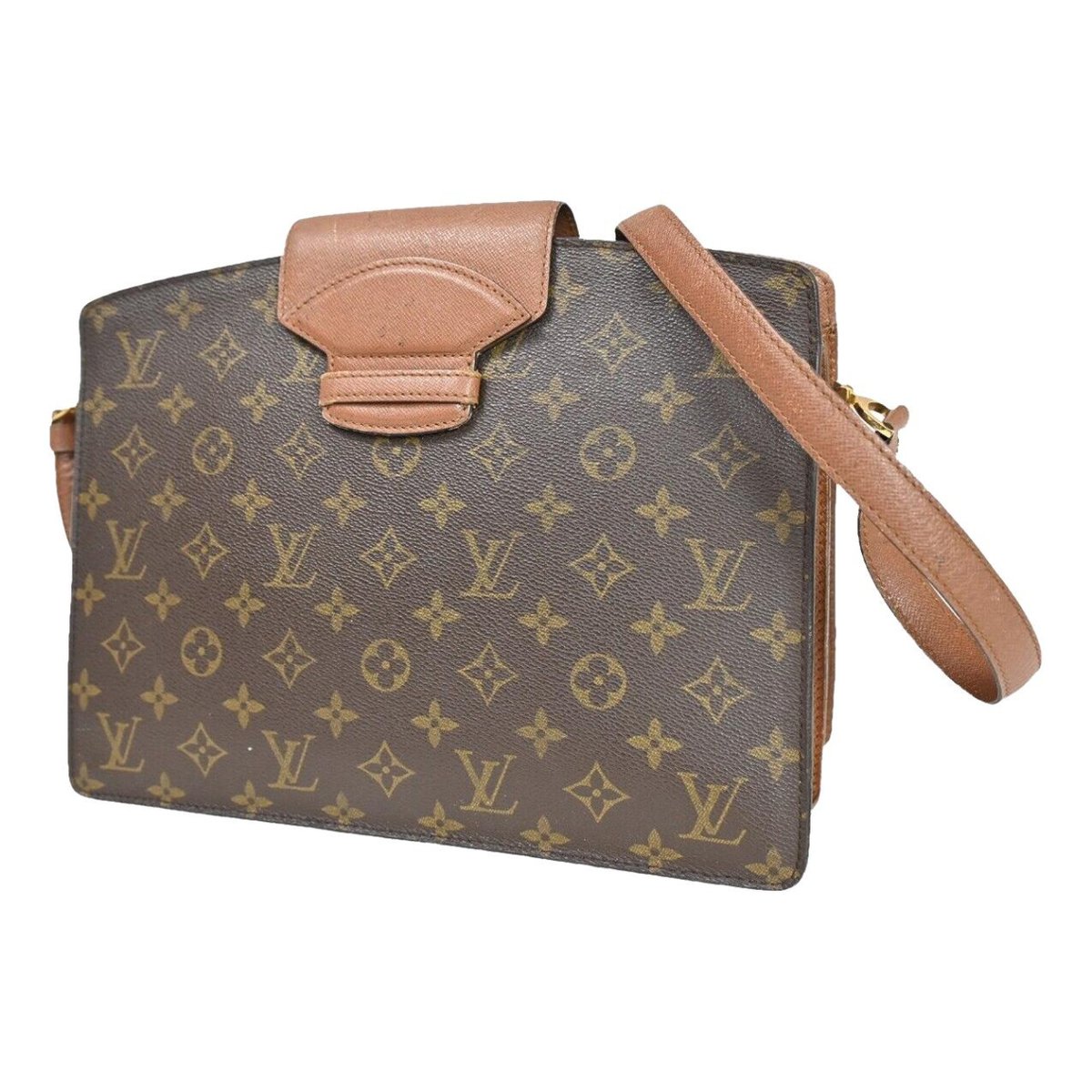 Plat leather handbag