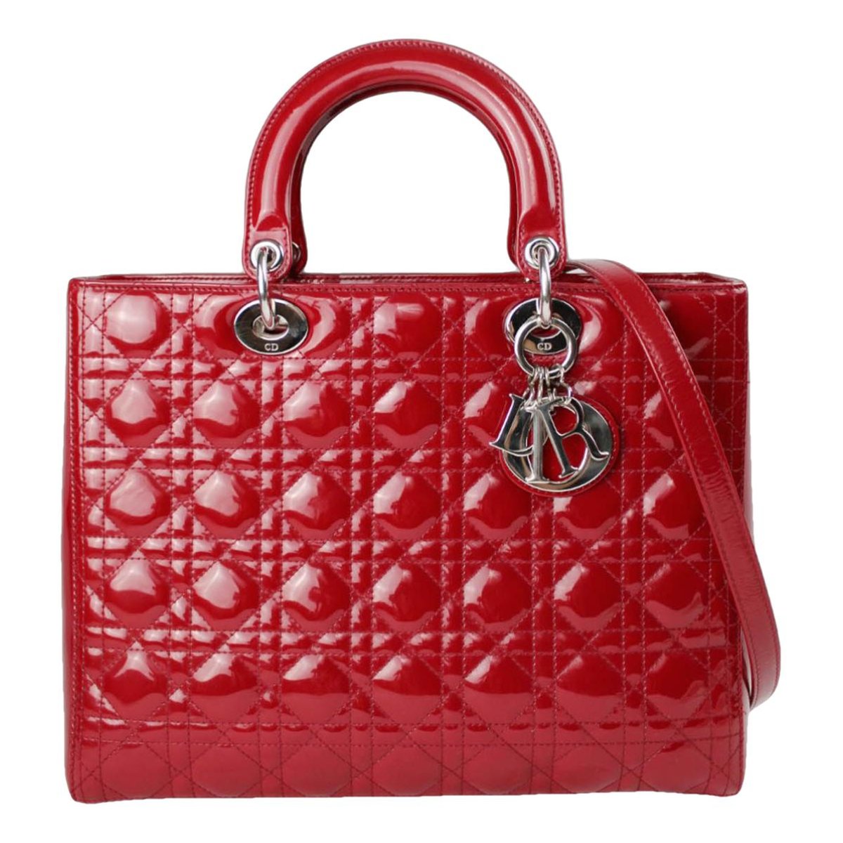 Lady Dior patent leather handbag