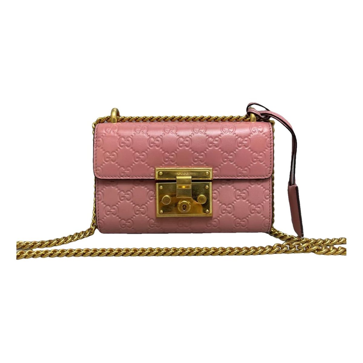 Padlock leather handbag