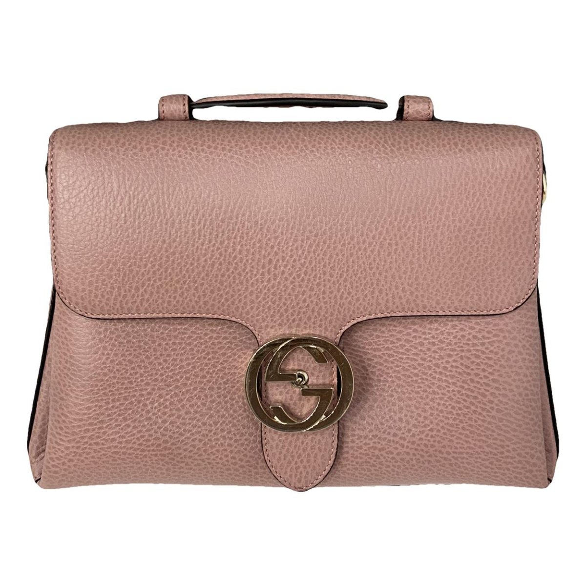 Interlocking leather handbag