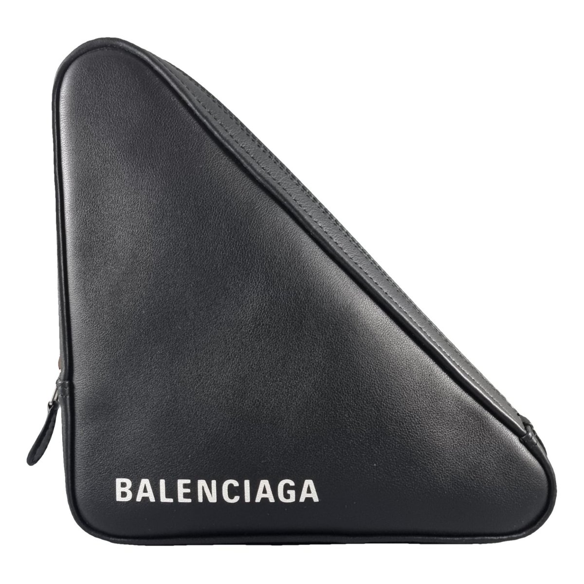 Triangle leather clutch bag