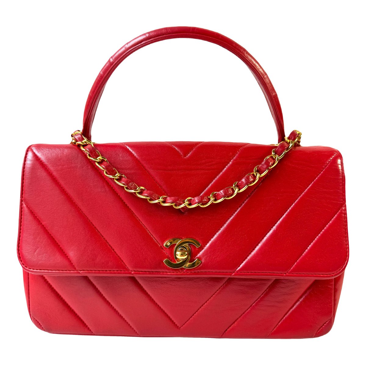 Trendy CC Top Handle leather crossbody bag