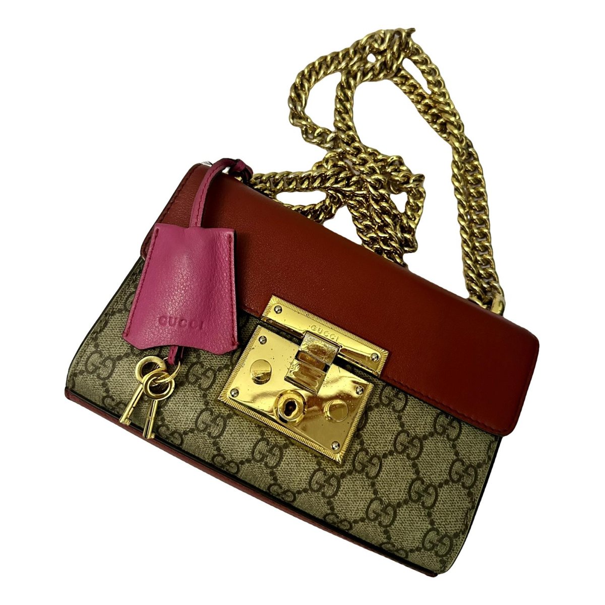 Padlock leather crossbody bag