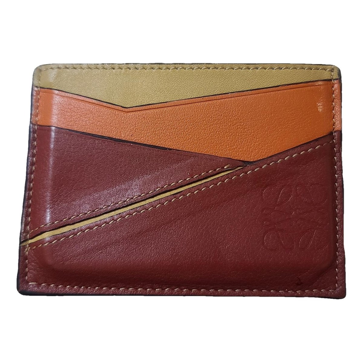 Puzzle leather card wallet