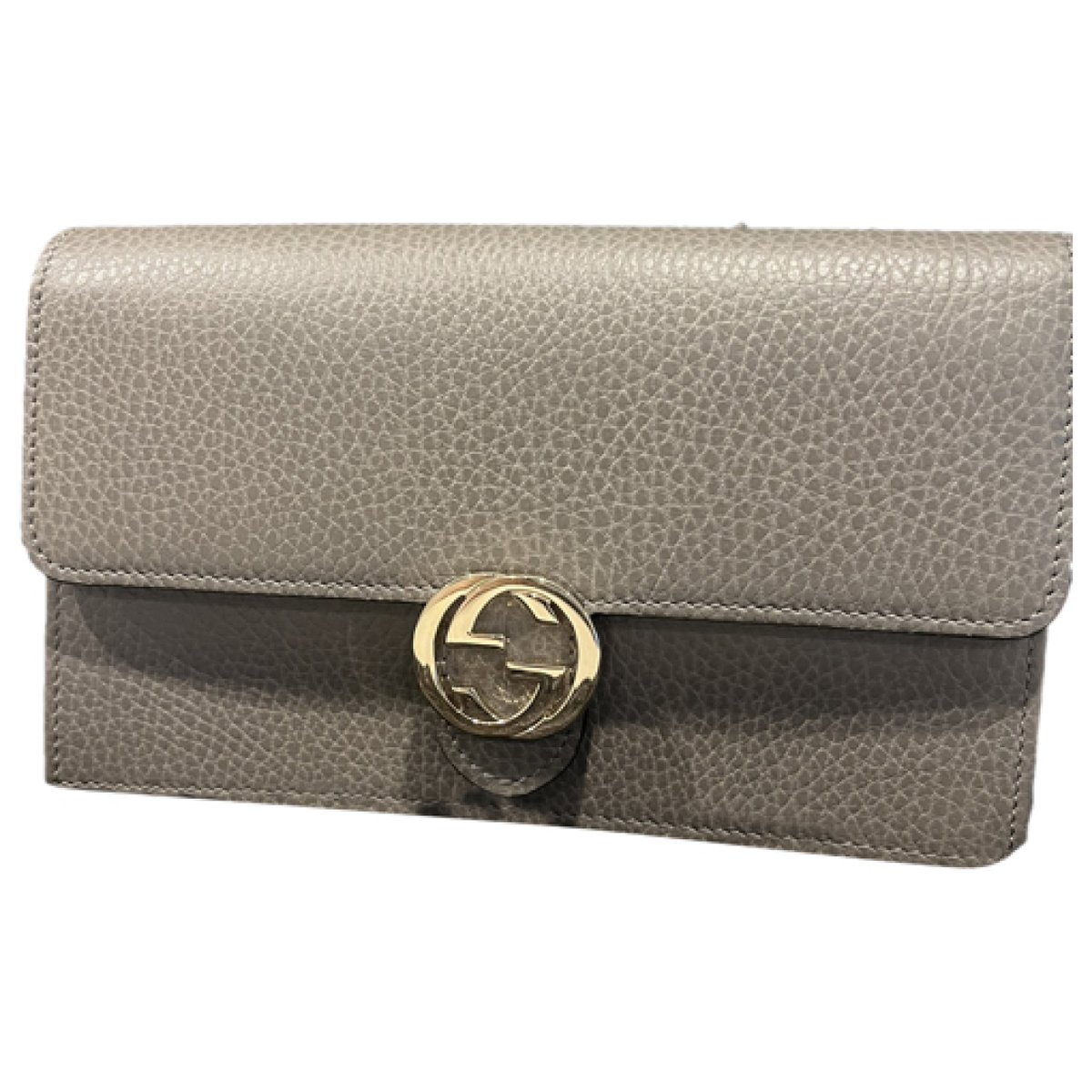 Interlocking leather clutch bag
