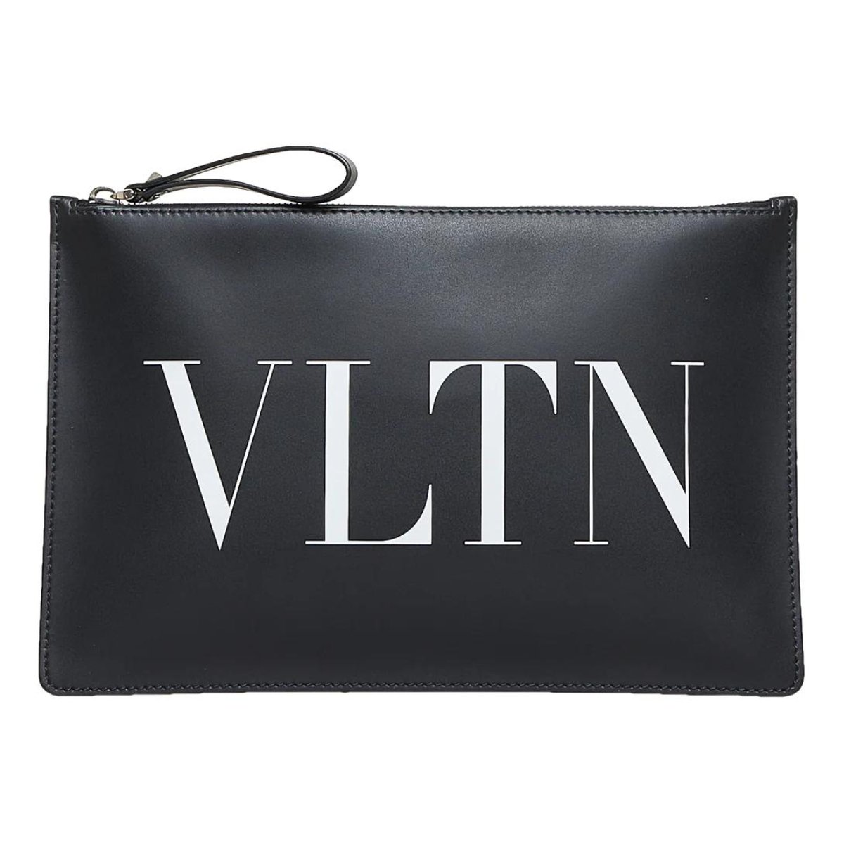 VLogo leather clutch bag