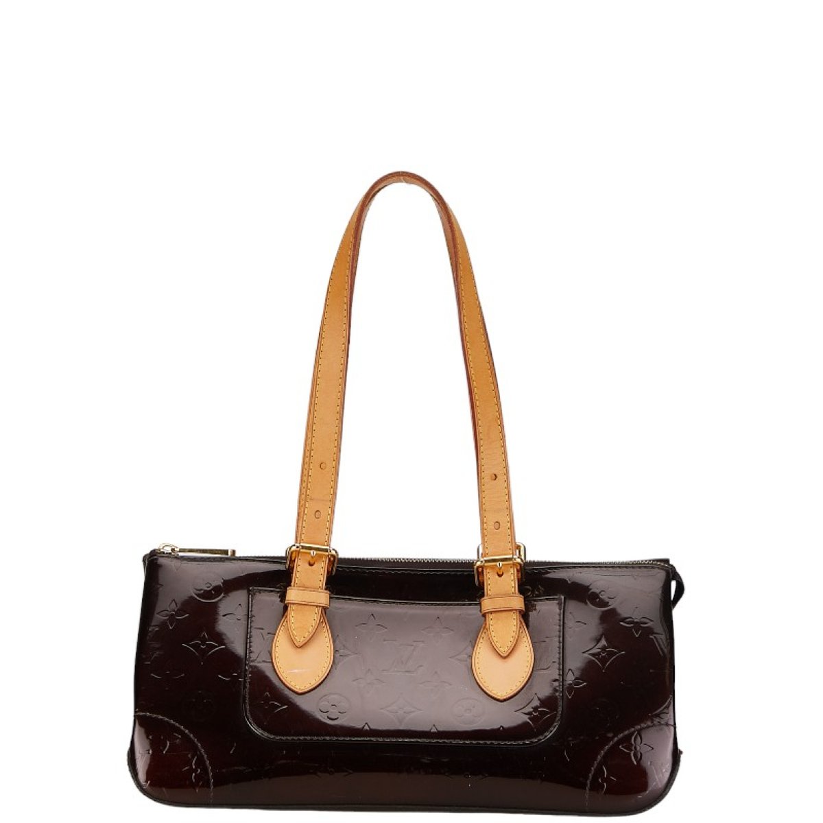 Rosewood patent leather handbag