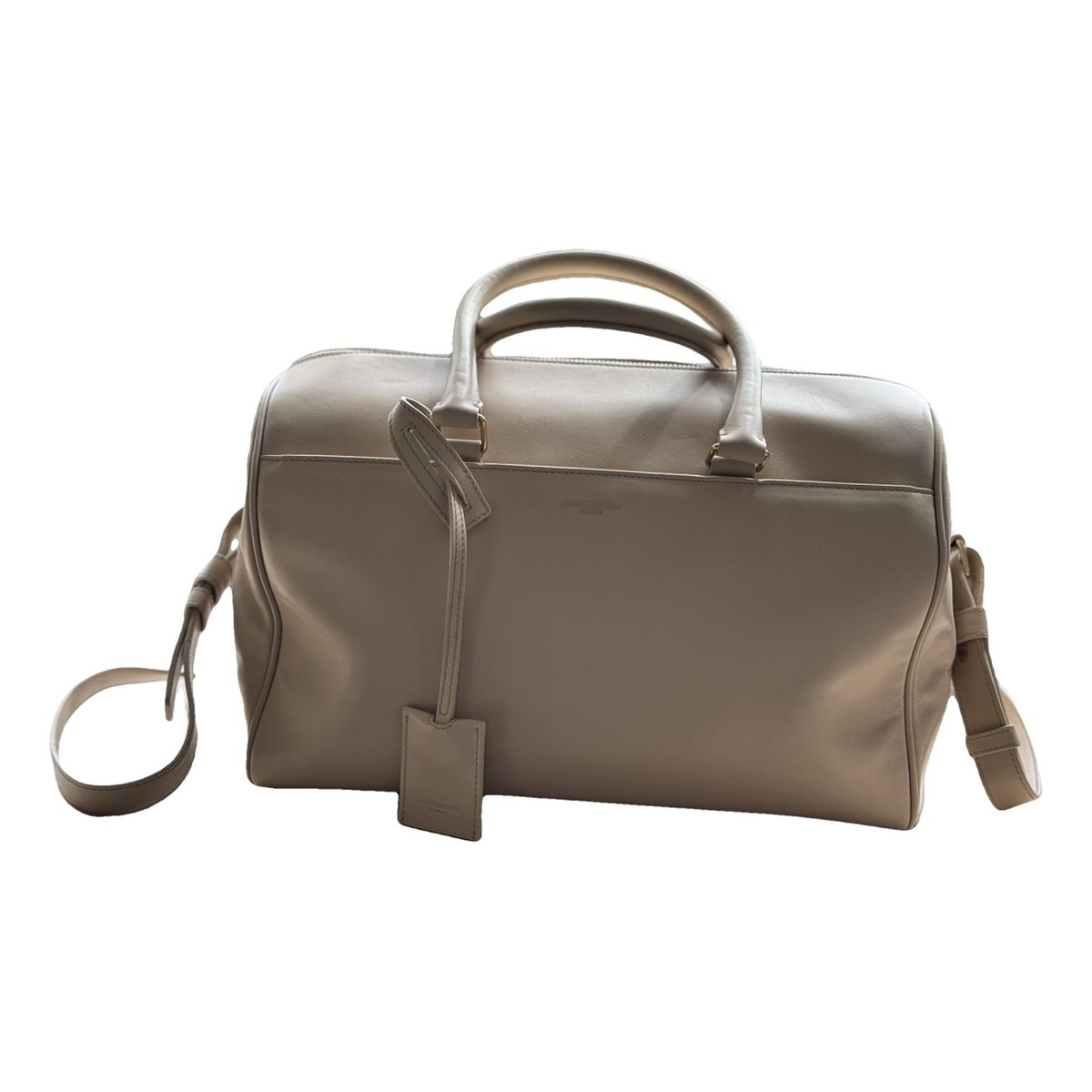 Duffle leather handbag