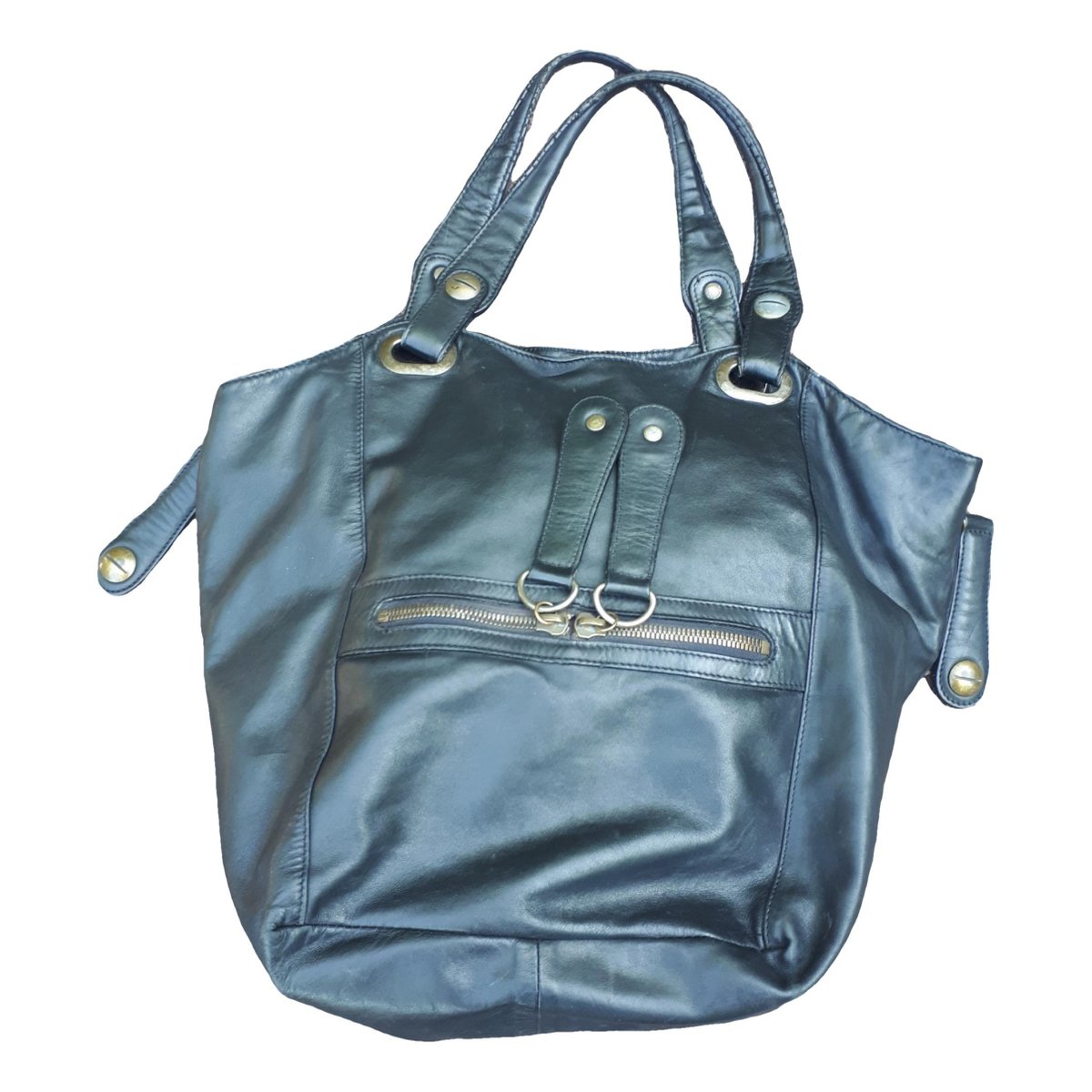 Tote Flower leather handbag