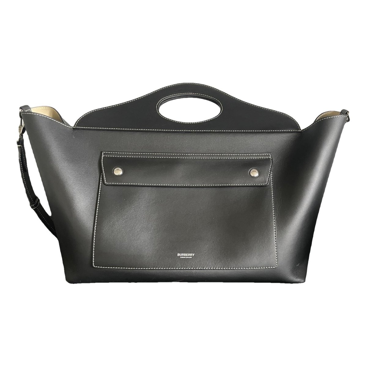 Pocket leather handbag