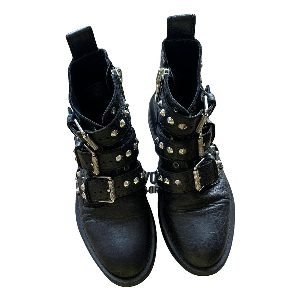 Laureen Spikes leather biker boots