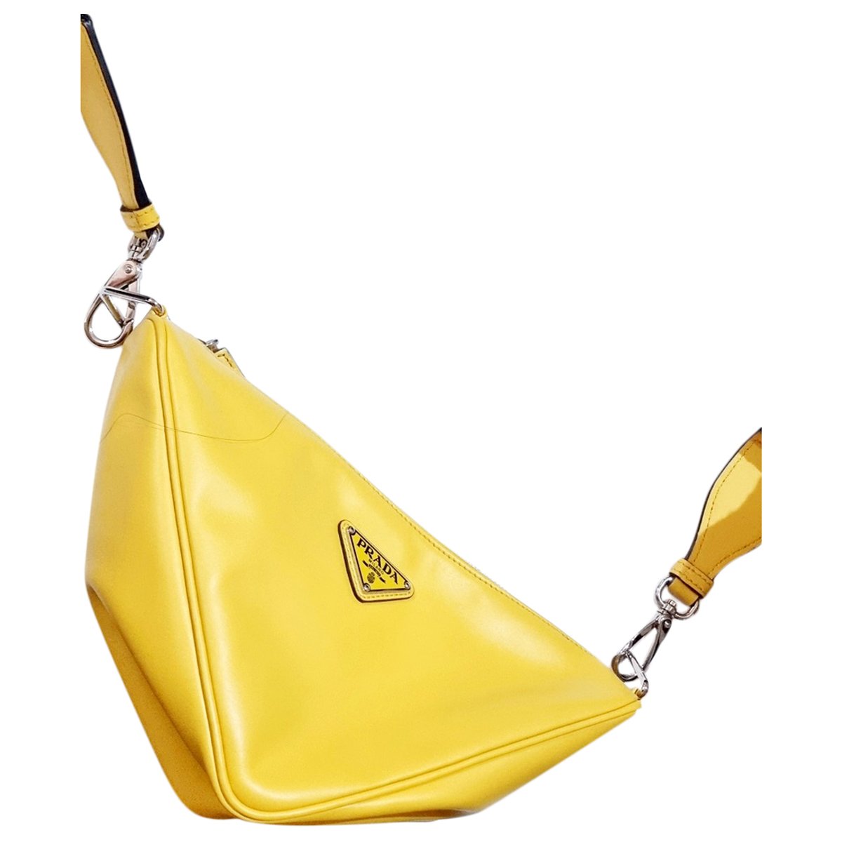 Triangle leather crossbody bag