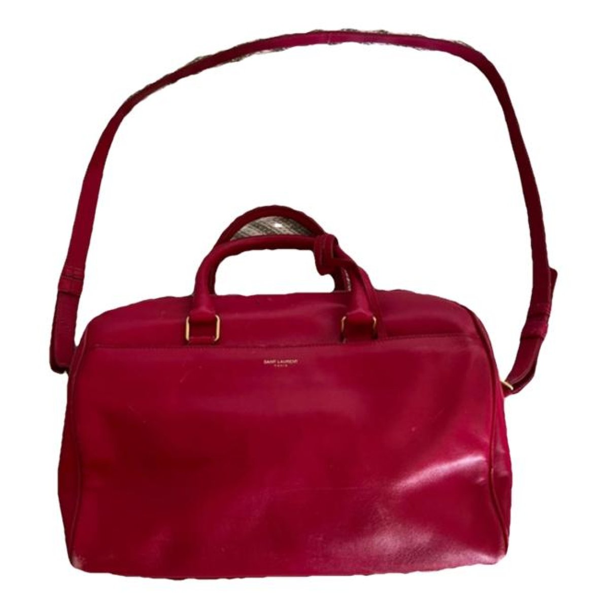 Duffle leather handbag