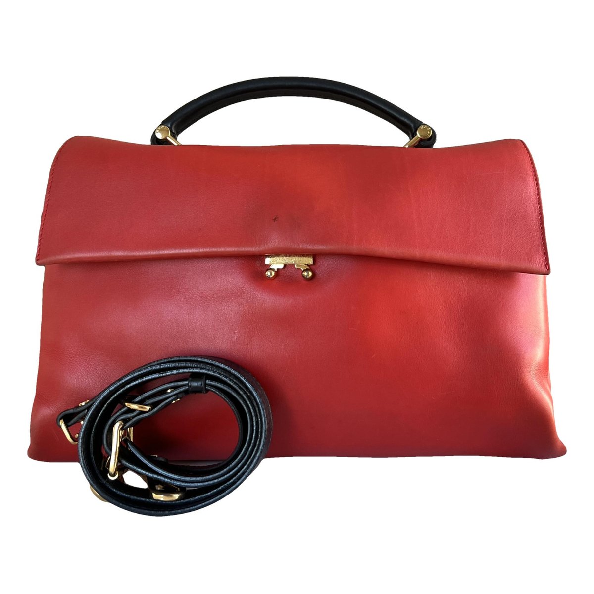 Trunk leather crossbody bag