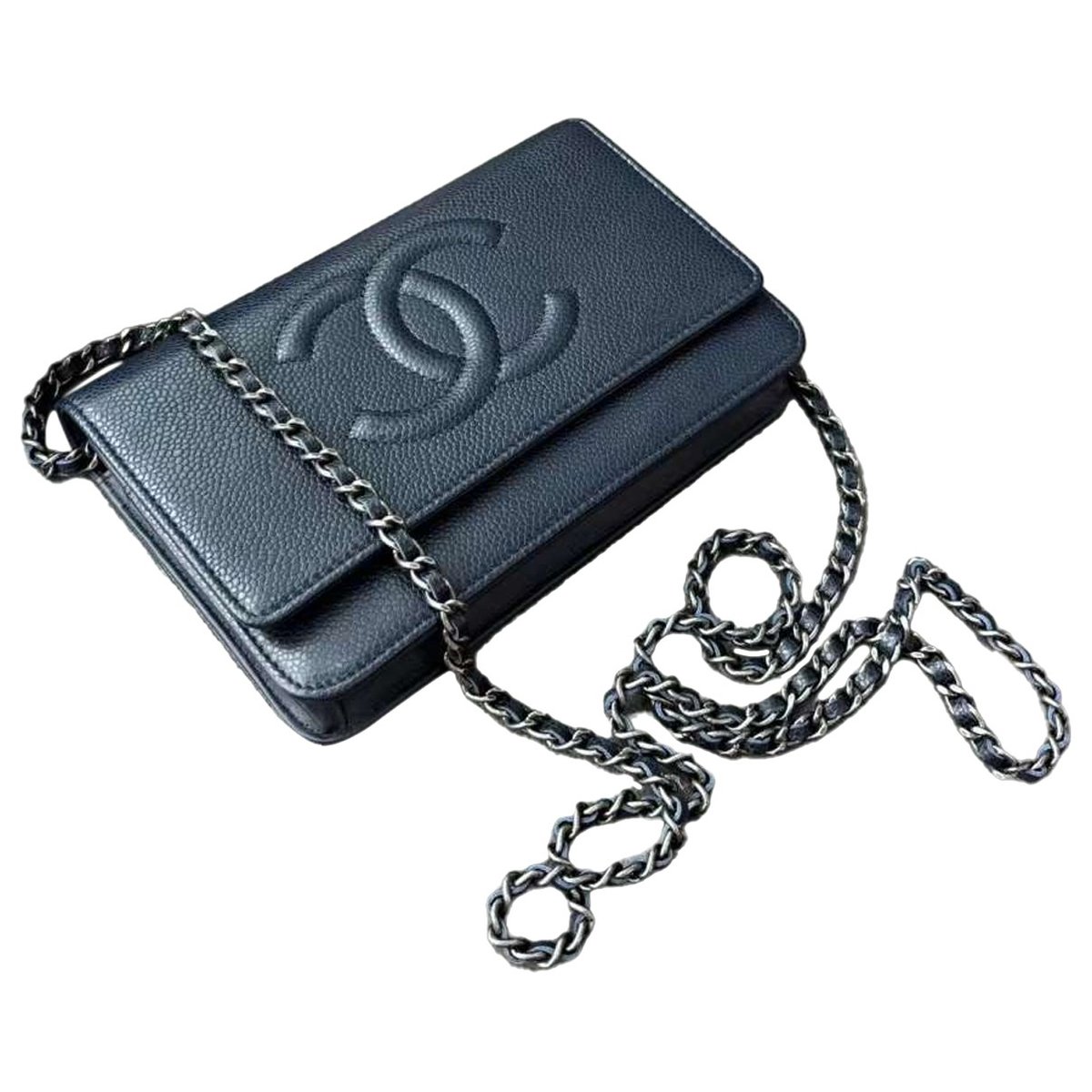 Wallet On Chain Double C leather crossbody bag