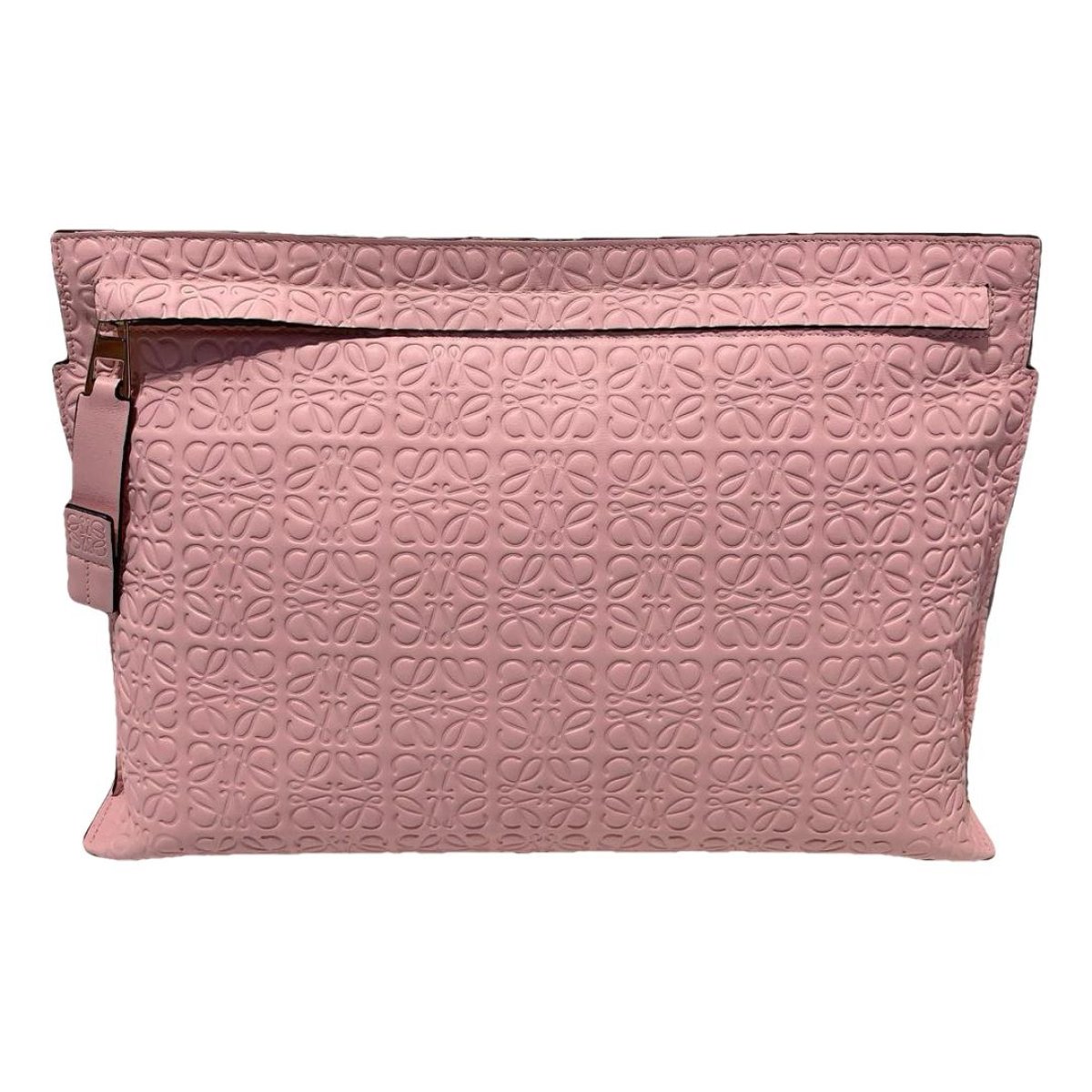 T Pouch leather clutch bag
